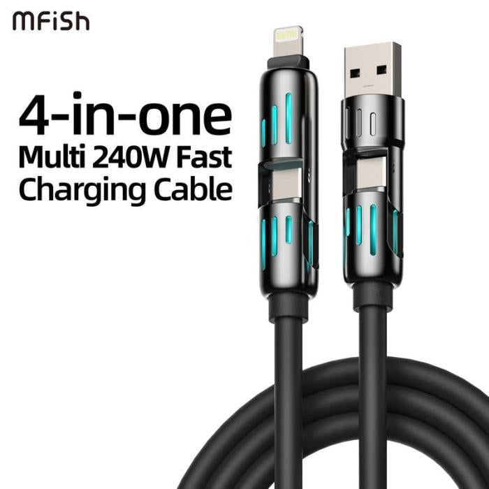 Zayna Cart ™ 4-in-1 Multi USB Charging Cable (Random Color)