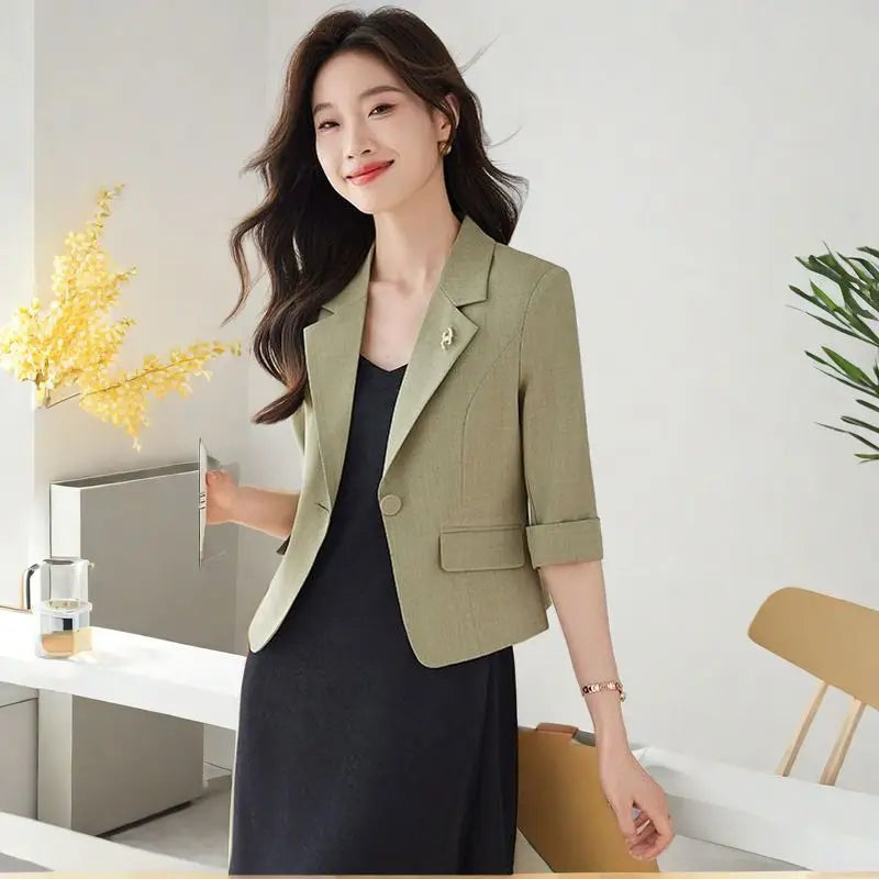 Black Women Blazer Slim Blazer Office Lady