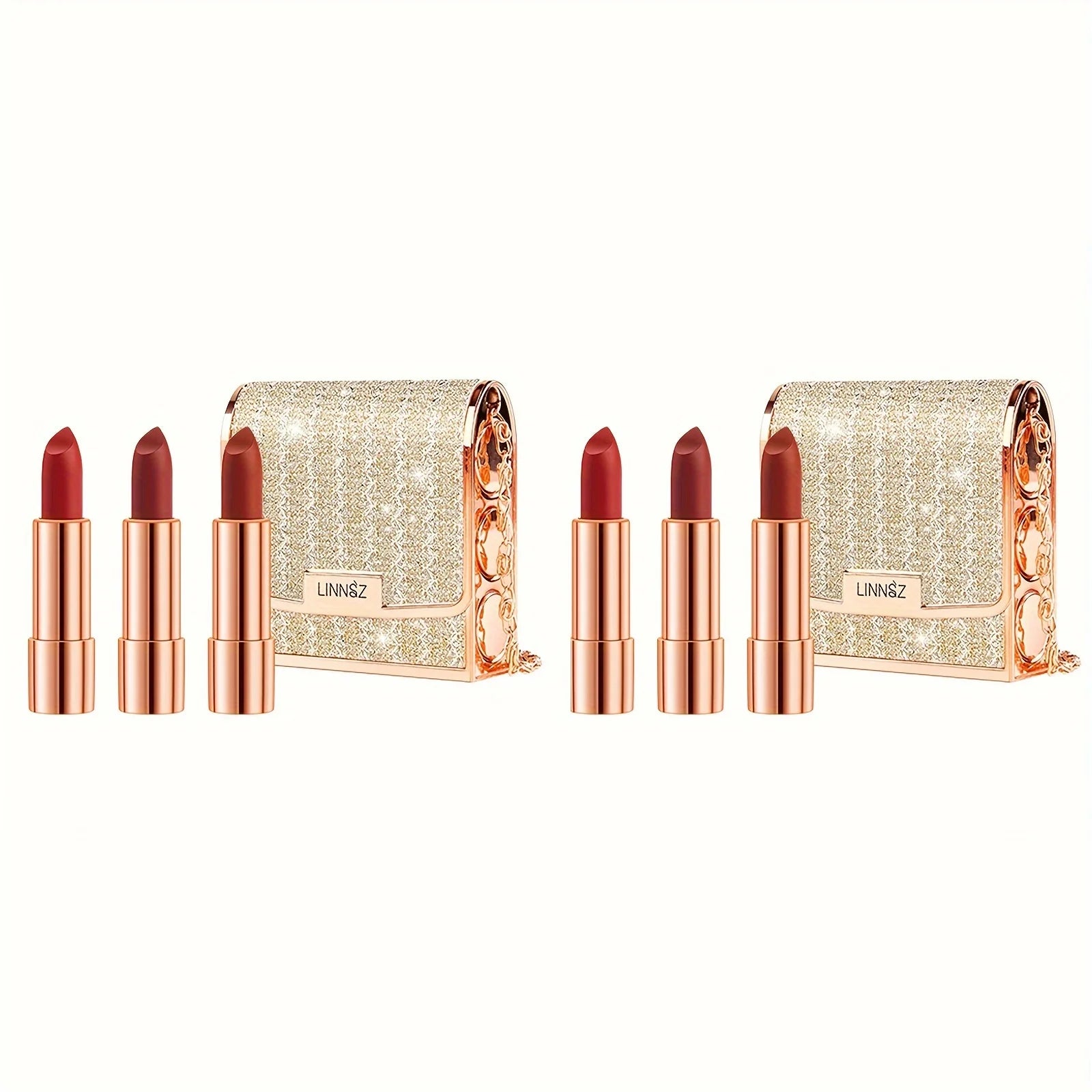 3 Colors Matte Lipstick Set Lip Stick with Sliver