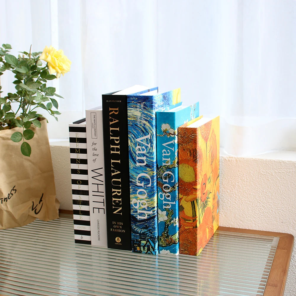 3Pcs/Set Multiple Size Fake Books Set Coffee