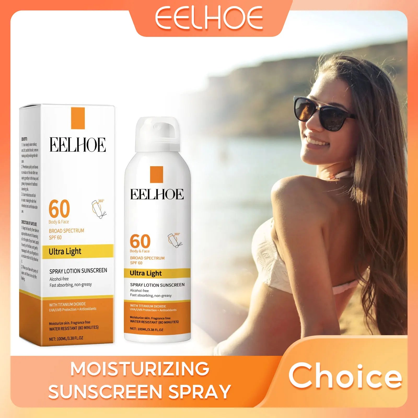Sunscreen Spray Spf50 Waterproof Facial Body