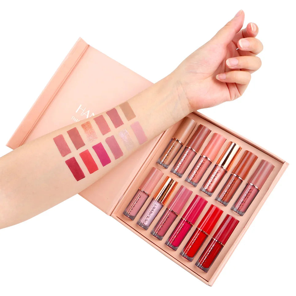 HANDAIYAN 12 Colors Velvet Matte Lip Gloss Set