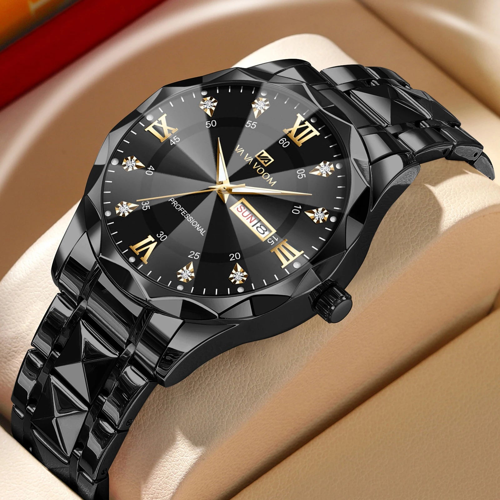 Men Watch Water Diamond Luxury Night Glow