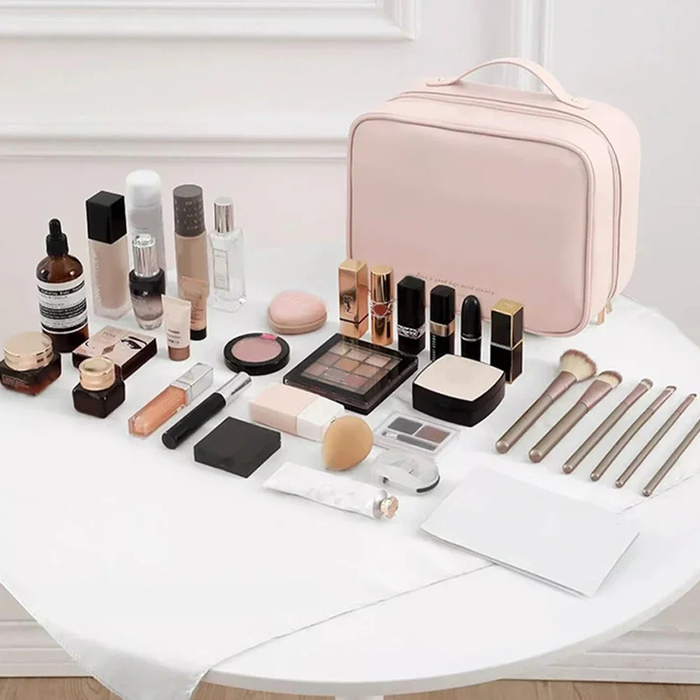Multi-Compartment Travel Makeup Bag Portable