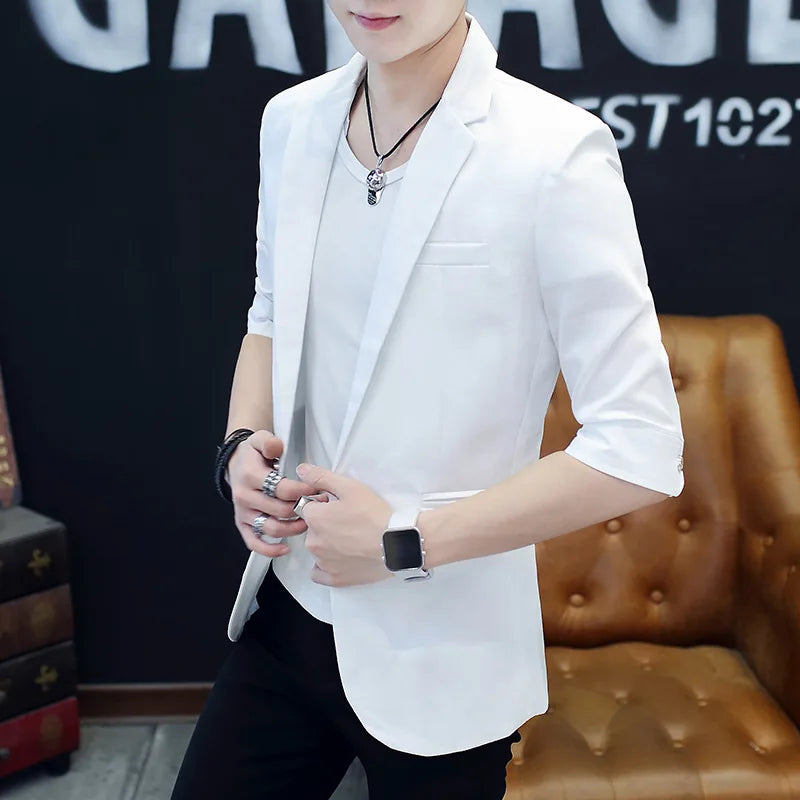 men's summer thin seven-quarter sleeves